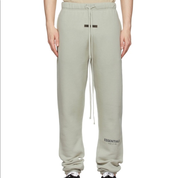 ✅ NWT Fear of God UNISEX Essentials Exclusive Green Fleece Lounge Pants - Picture 6 of 8